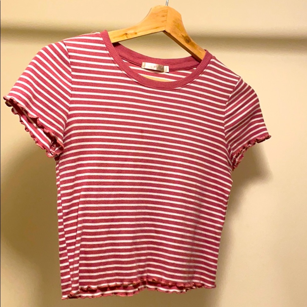 Pink striped crop top